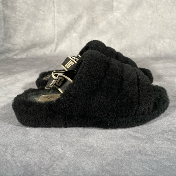 UGG Women's Fluffita Platform Sheepskin Slipper Slides Shoes  w/ Strap Size 9 - Picture 1 of 7